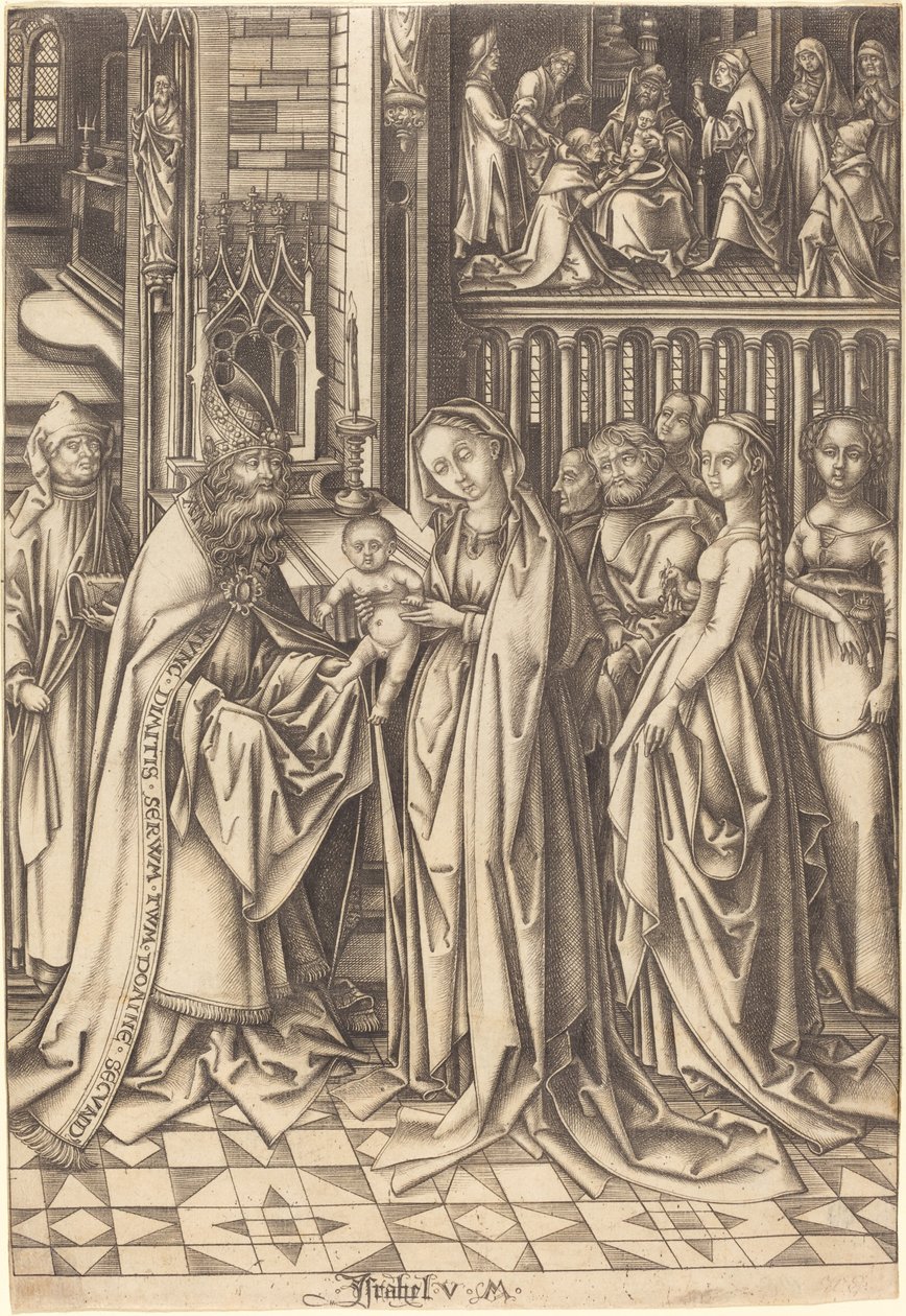 De Presentatie in de Tempel door Israhel van Meckenem after Hans Holbein the Elder