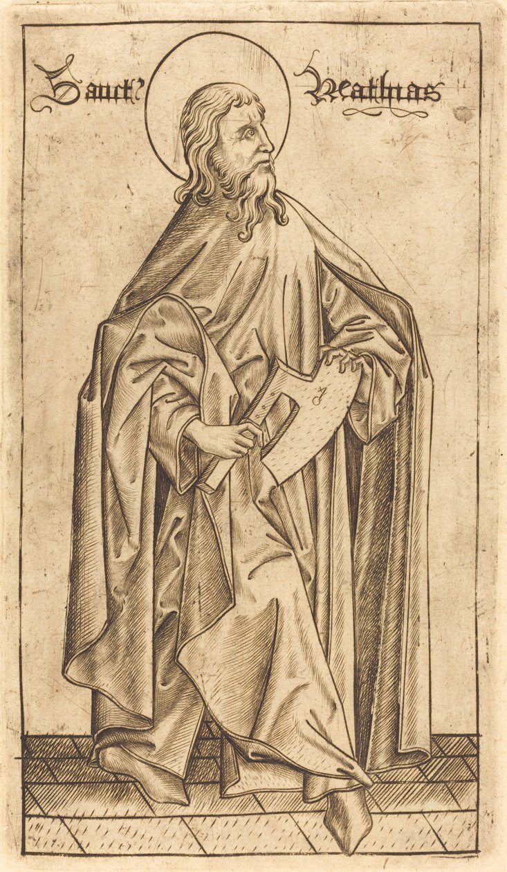 Heilige Matthias (?) door Israhel van Meckenem after Master E.S.