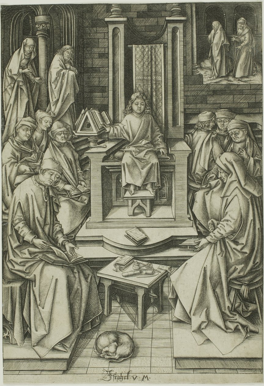 Christus onder de artsen door Israhel van Meckenem the younger