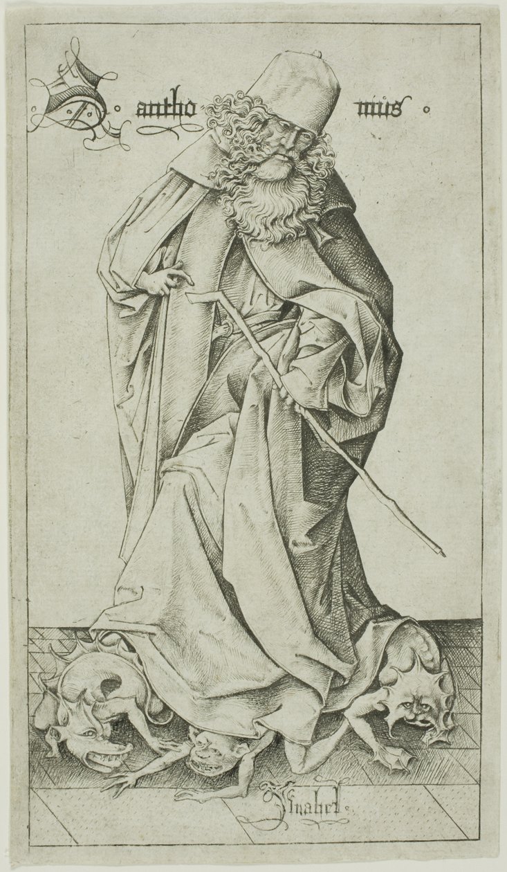 St. Antonius door Israhel van Meckenem the younger