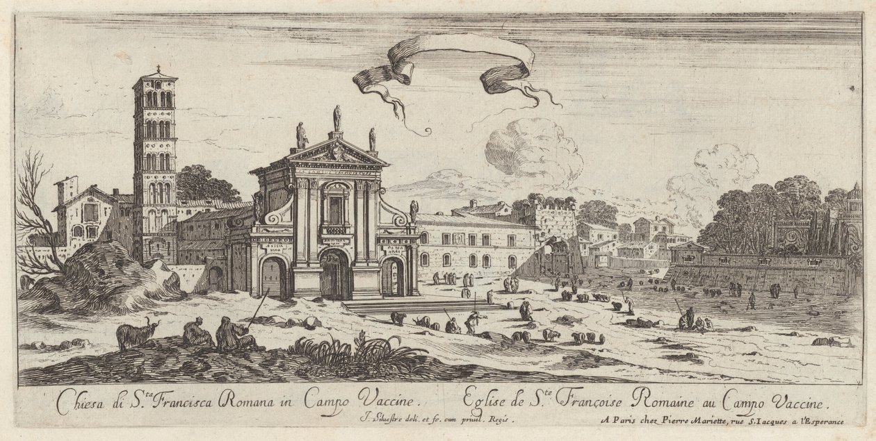 Chiesa di Santa Francesca Romana in Campo Vaccino door Israël Silvestre