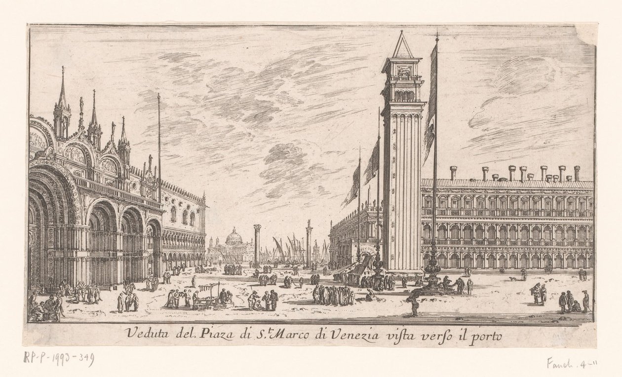 Gezicht op het San Marcoplein in Venetië door Israël Silvestre