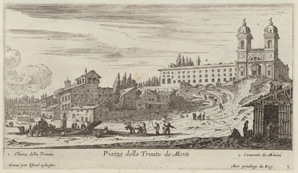 Piazza della Trinita de Monti door Israël Silvestre
