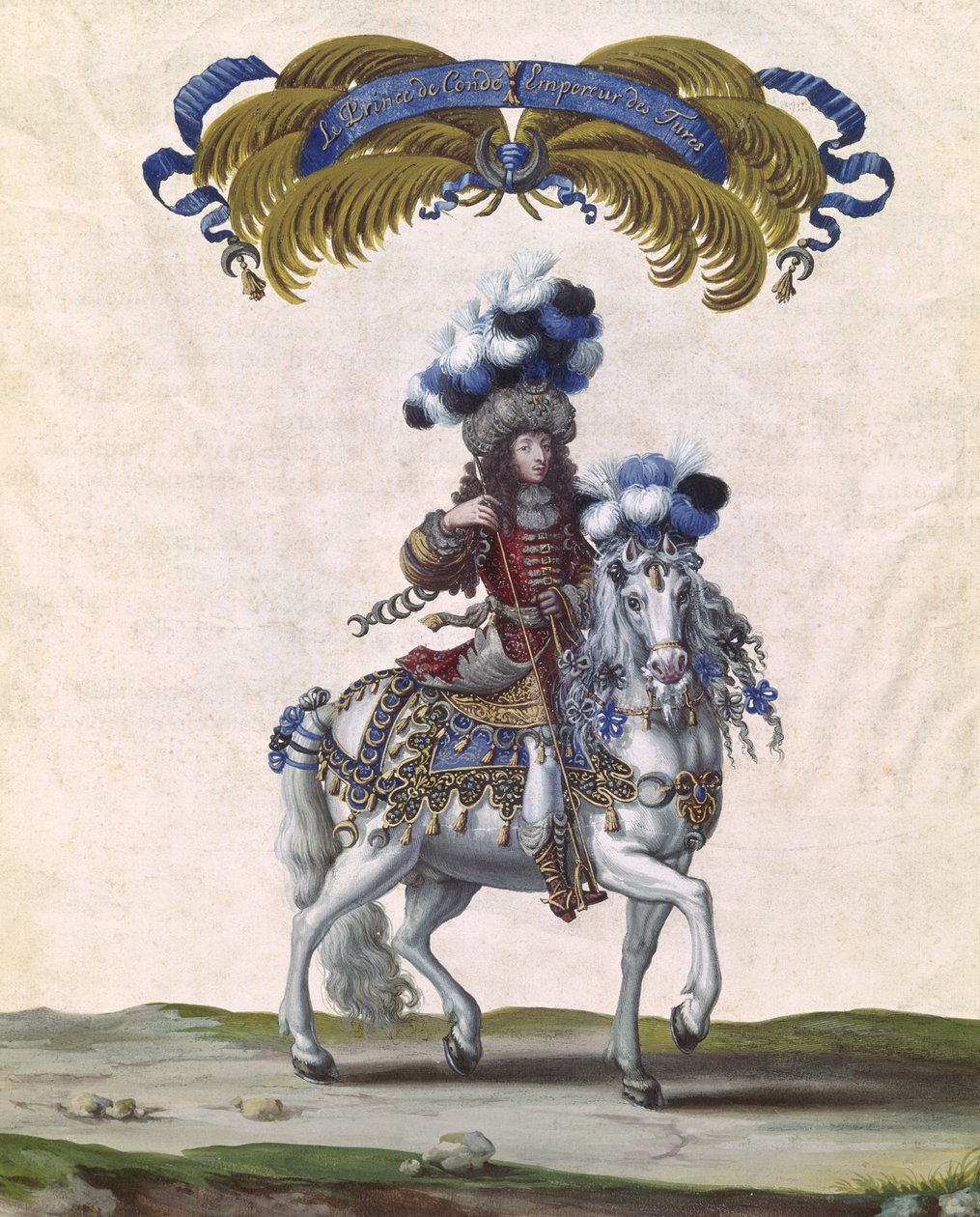 De Prins van Condé als de Keizer van Turkije, onderdeel van de Carousel Gegeven door Lodewijk XIV (1638-1715) voor de Tuilerieën, 5 juni 1662 door Israël Silvestre the Younger