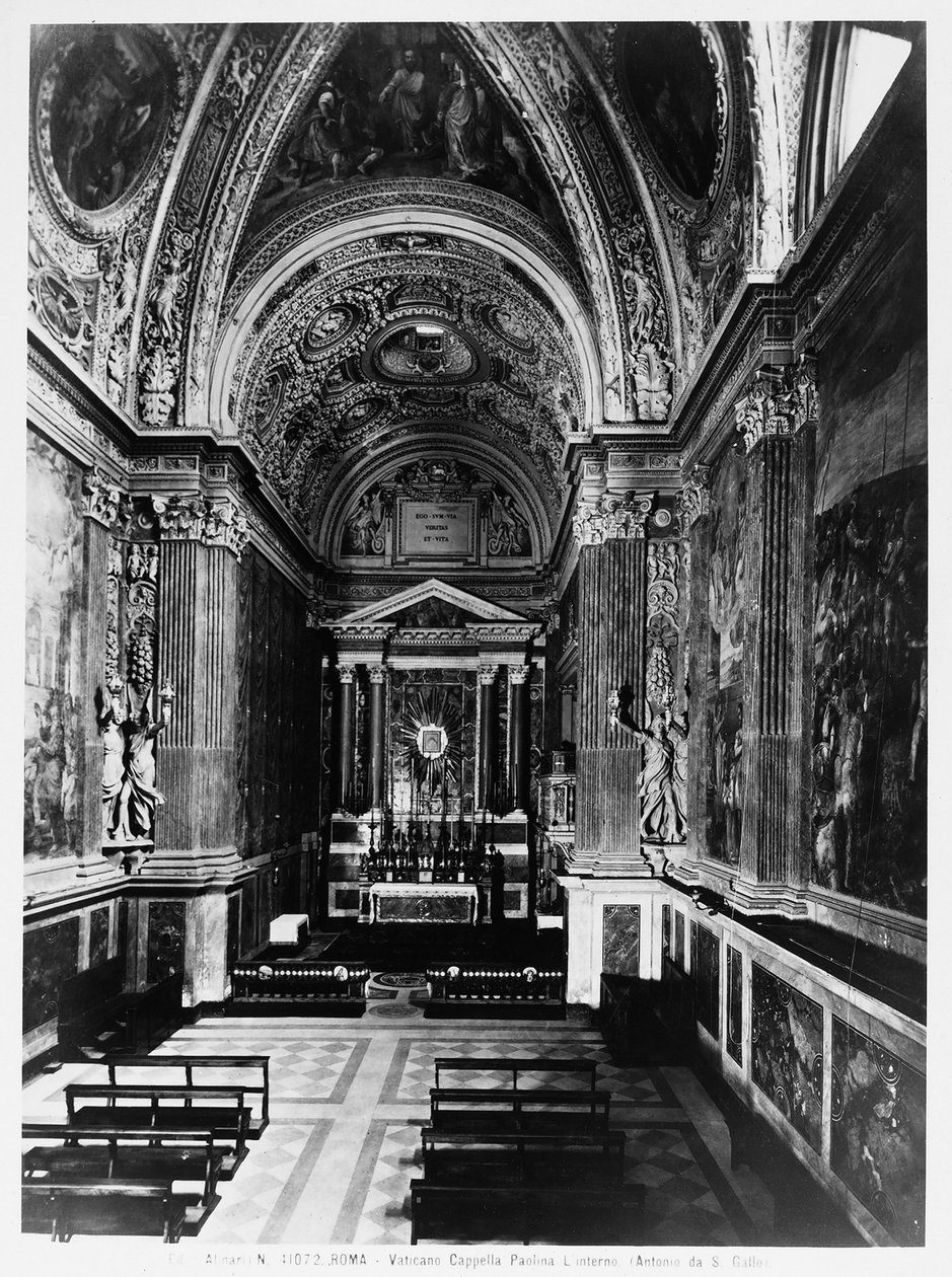 Interieur van de Paolina Kapel, Vaticaan, Rome door Italian Photographer