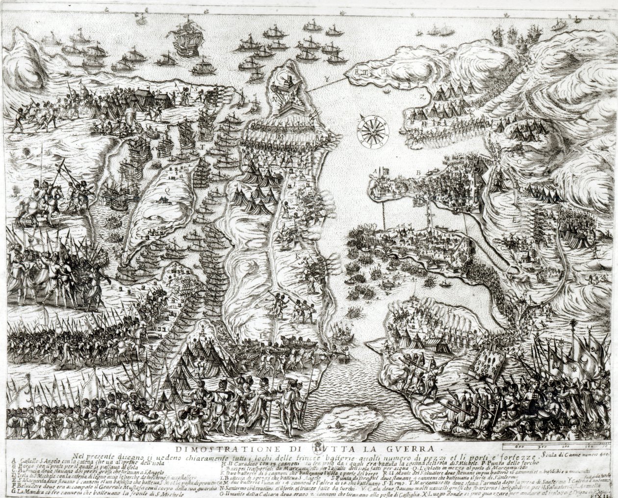 Kaart van het Beleg van Malta in 1565 door Italian School