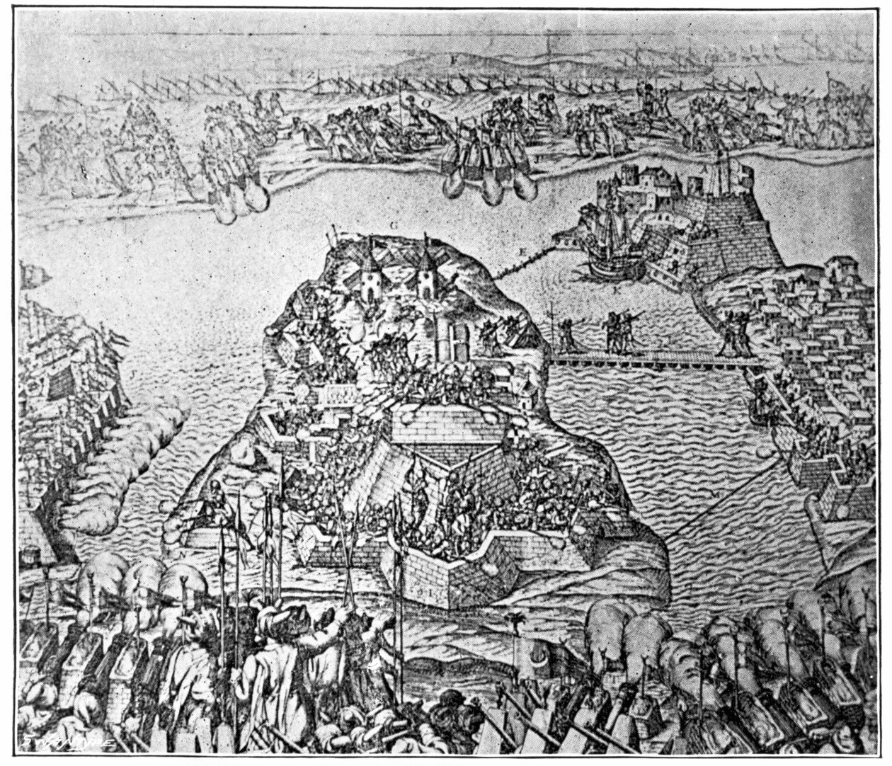 Kaart van het Beleg van Malta in 1565 door Italian School