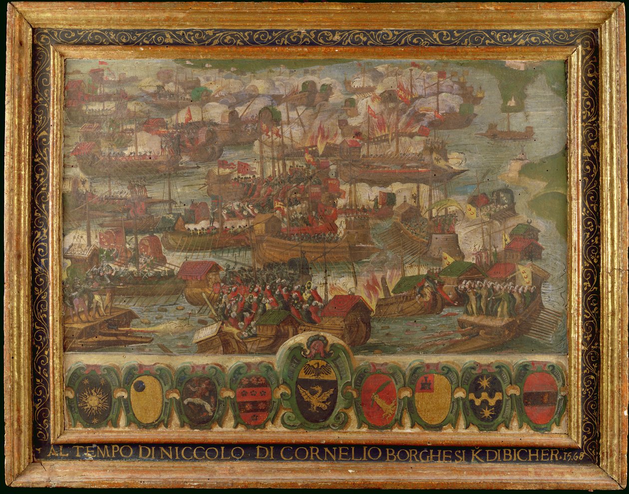 Zeeslag bij Lepanto, 1571 door Italian School