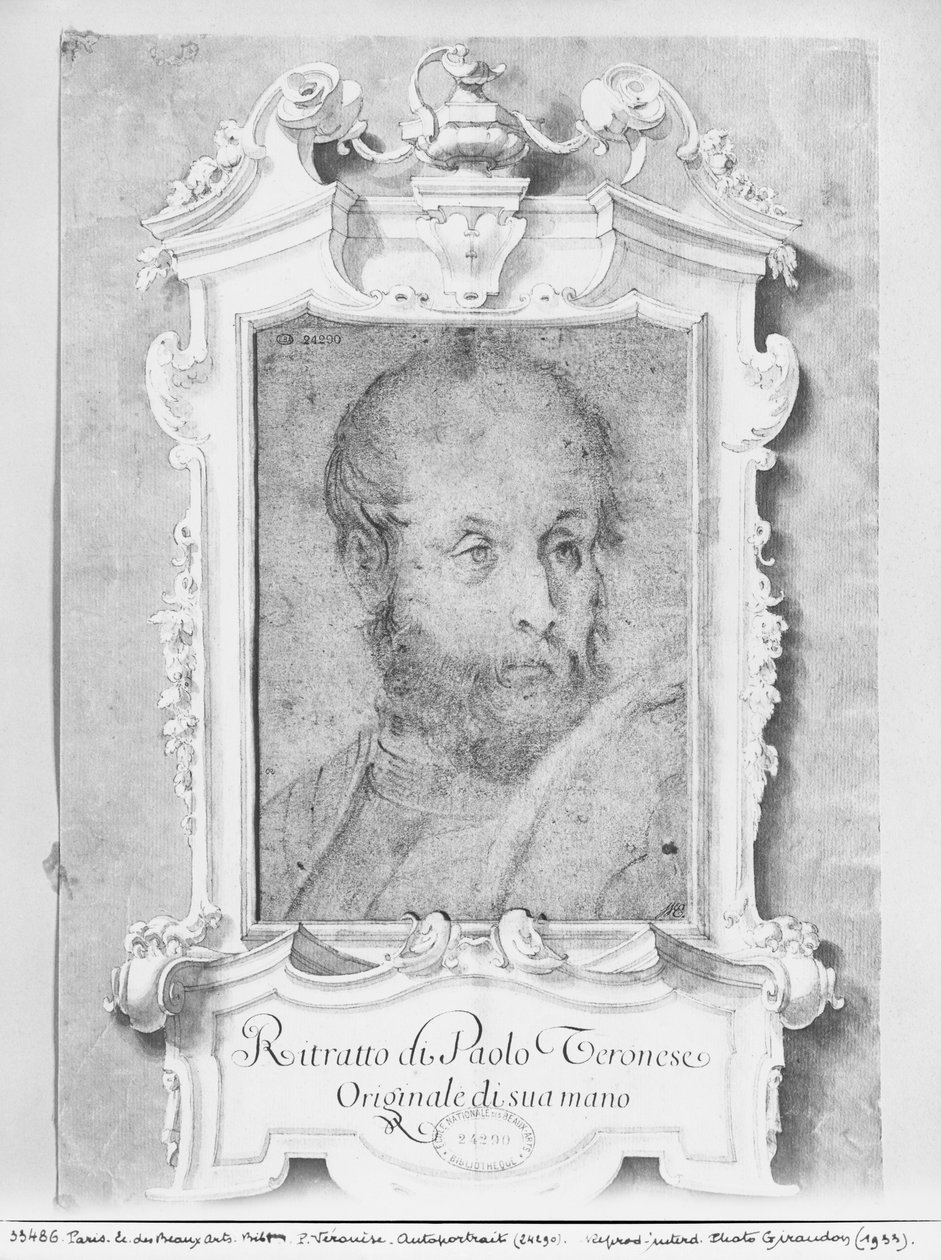 Portret van een man vermoedelijk Veronese (Paolo Caliari) door Italian School