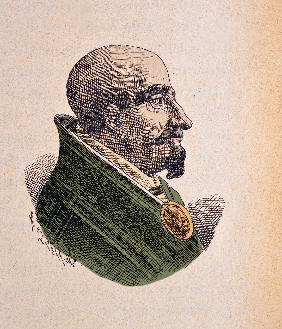 Portret van paus Clemens IX (Clemente of Clemens) (1667-1669), 1898 (gravure met latere inkleuring) door Italian School
