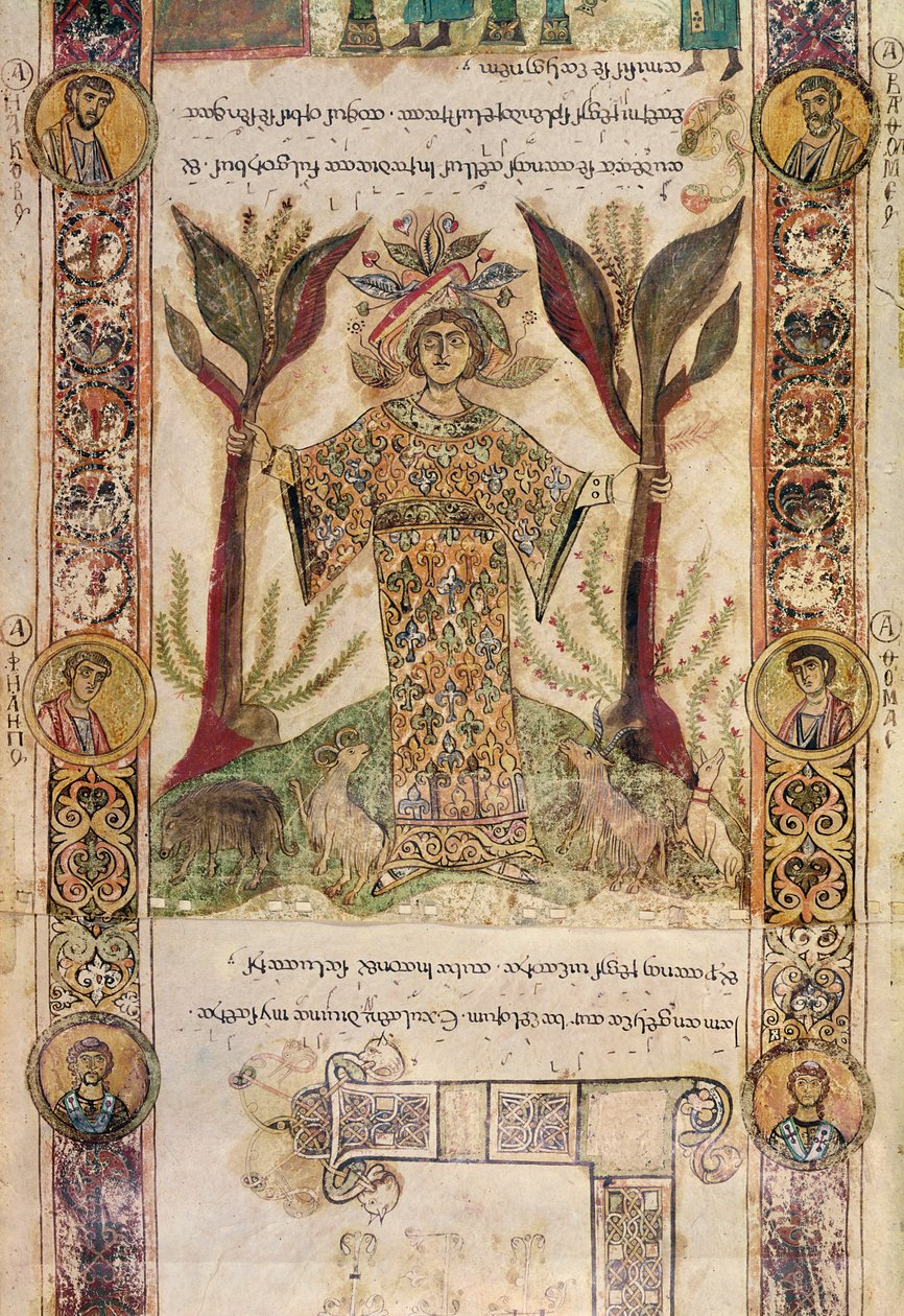 Tellus, uit Exultet I, ca. 1030 door Italian School