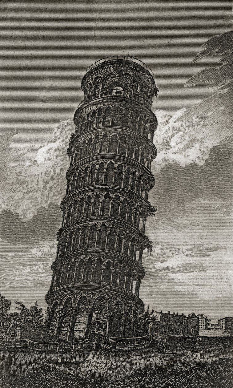 De scheve toren van Pisa door Italian School