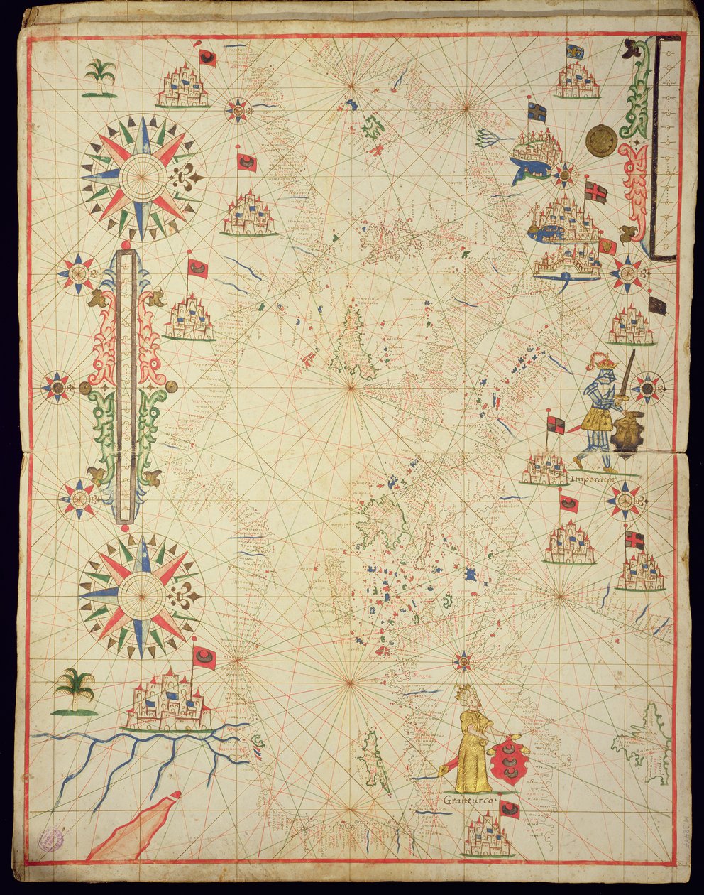 Het Middellandse Zeegebied, uit een nautische atlas, 1646 door Italian School