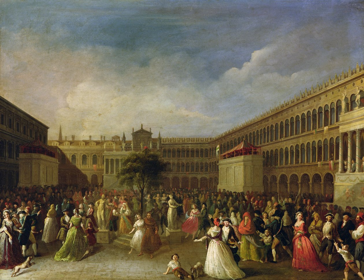Vrijheidsboom op Piazza San Marco door Italian School
