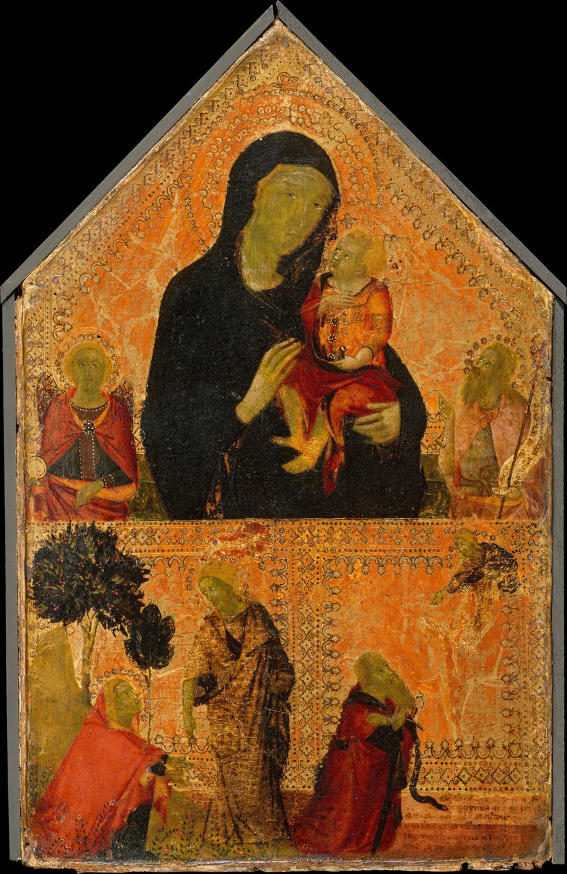 Madonna en kind met heiligen Michael en Johannes de Doper, Noli Me Tangere door Italian