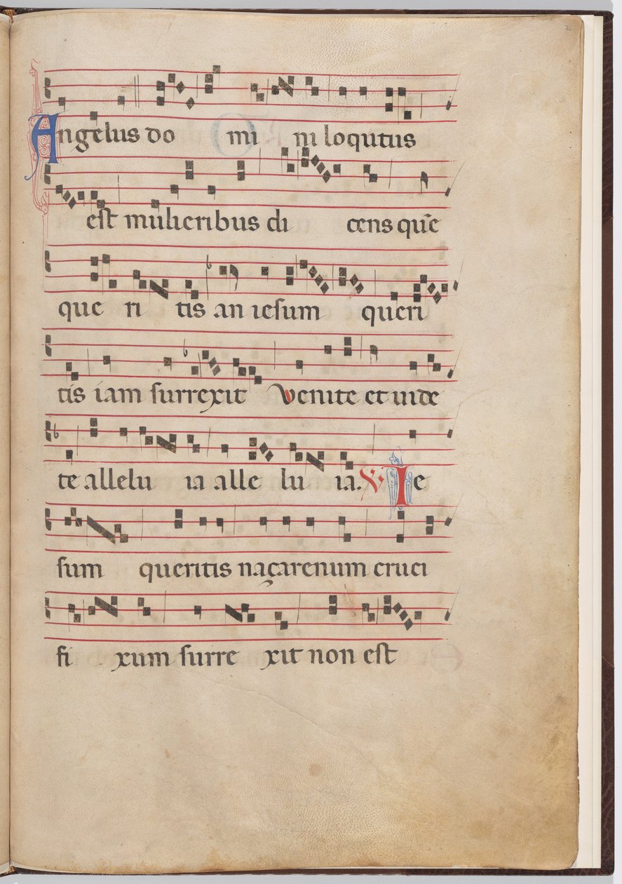 Blad 2 uit een antifonale fragment door Italian 13th Century