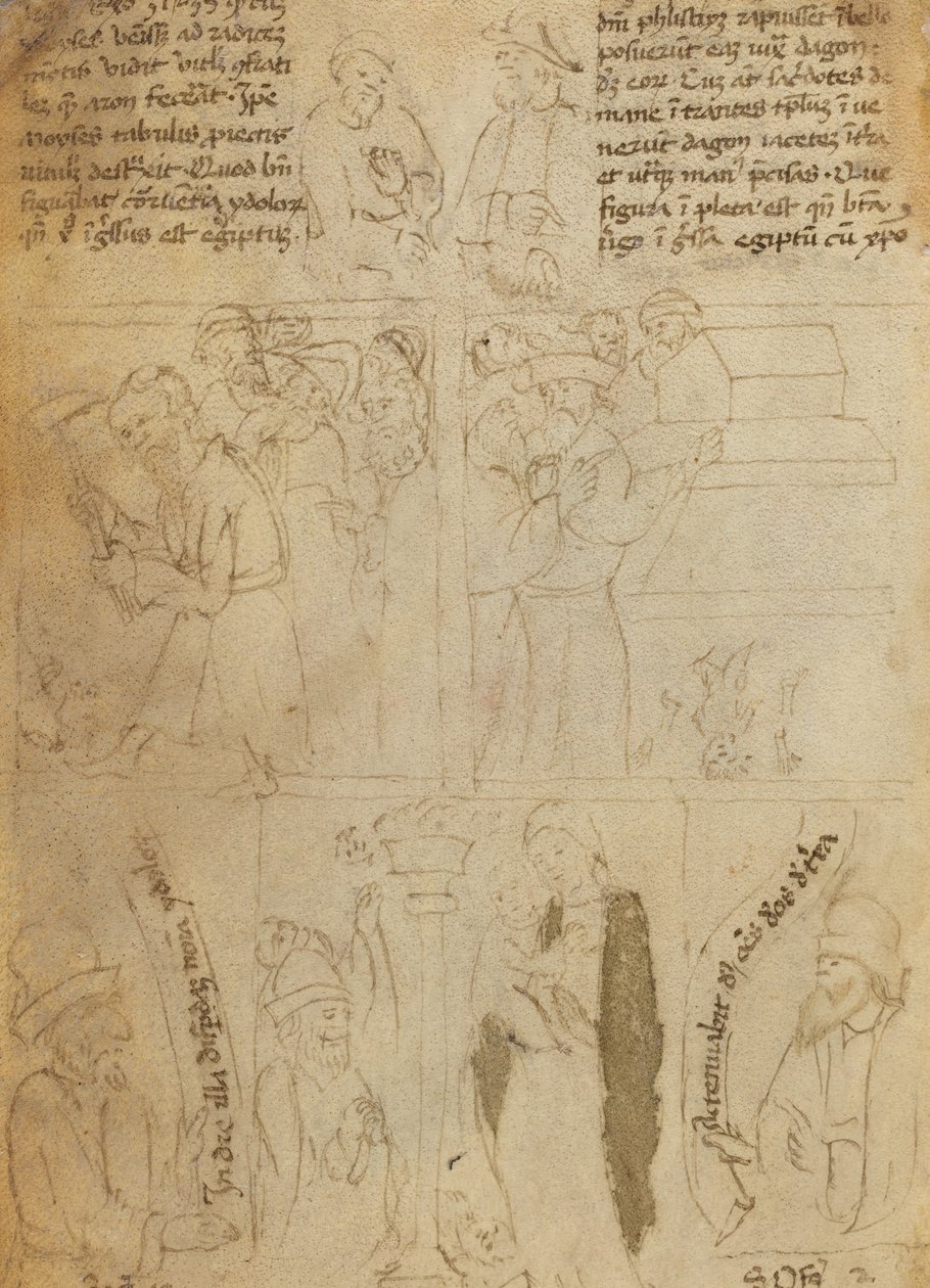 De Vernietiging van de Egyptische Idolen (verso) door Italian 15th Century