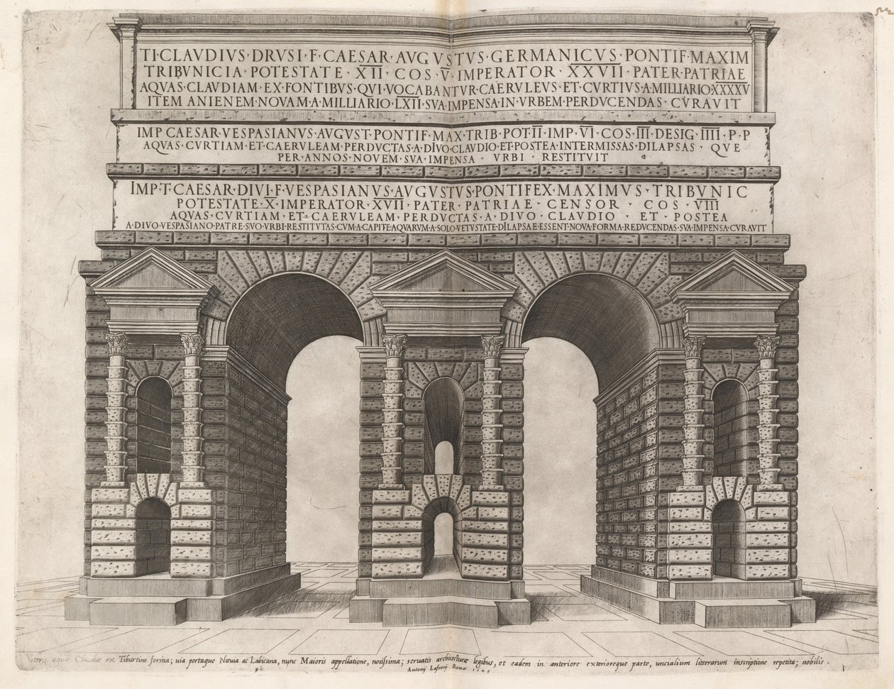 Boog van het Claudische Aquaduct door Italian 16th Century