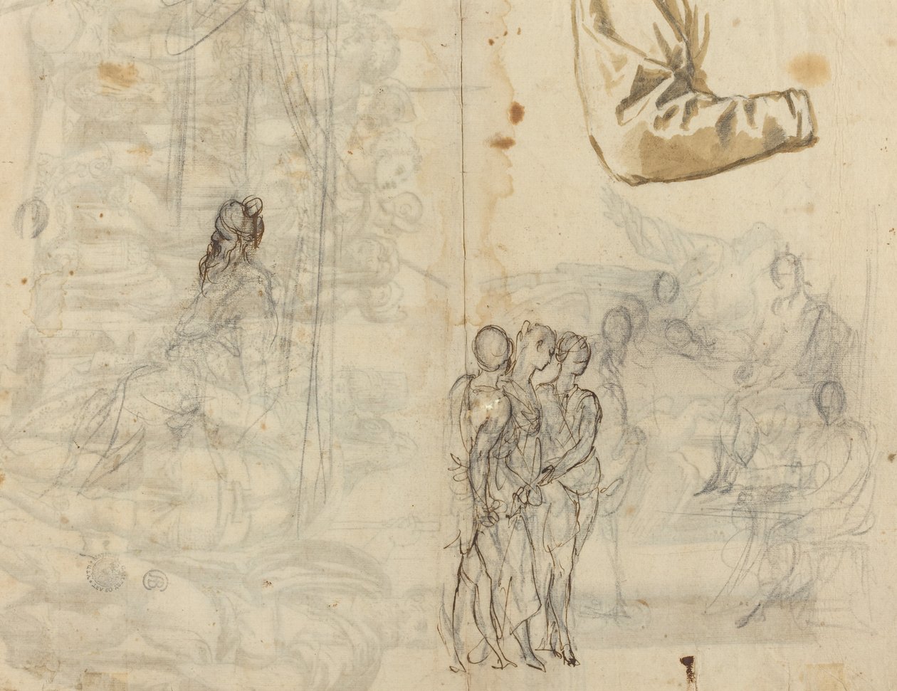 Kopie naar een historisch schilderij uit de kring van Paolo Veronese door Italian 16th Century