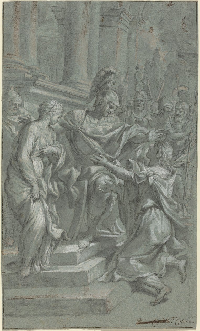 Scipio herstelt zijn gevangene aan haar geliefde door Italian 17th Century