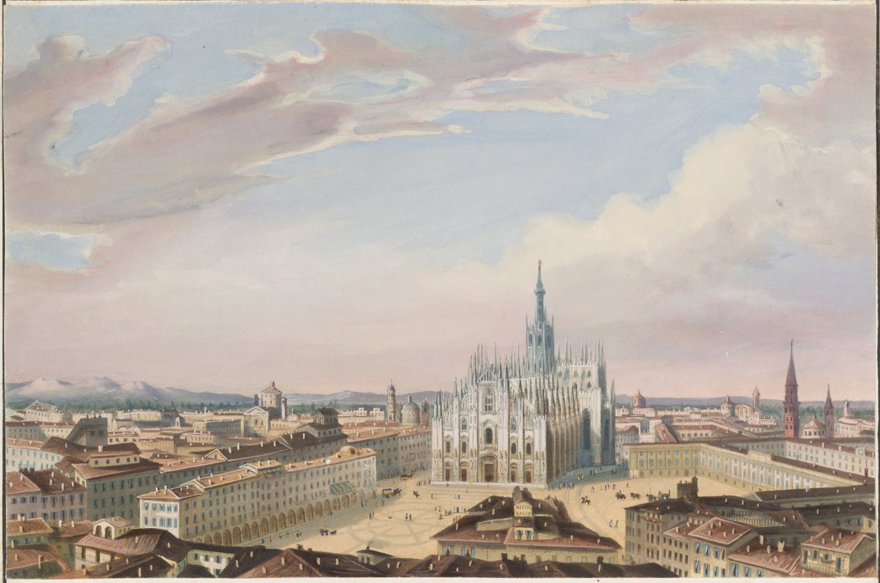 Kathedraal van Milaan door Italian 19th Century