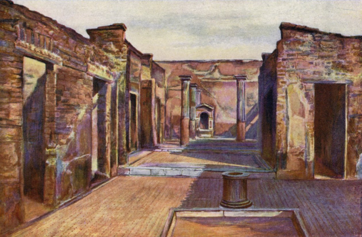 Huis van de Tragische Dichter, Pompeii, Italië (ingekleurde foto) door Italian Photographer