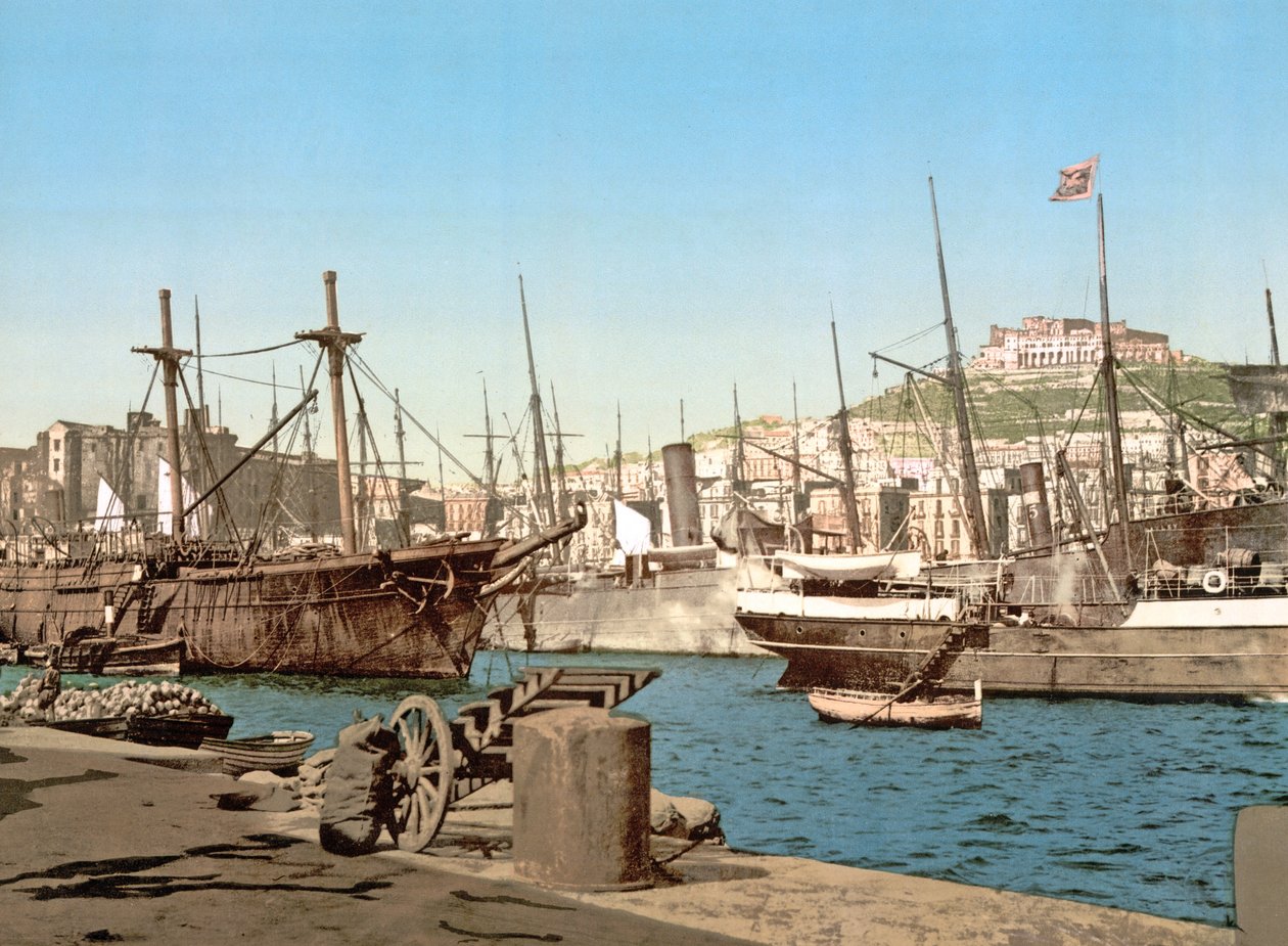 Haven van Napels, ca. 1891 door Italian Photographer