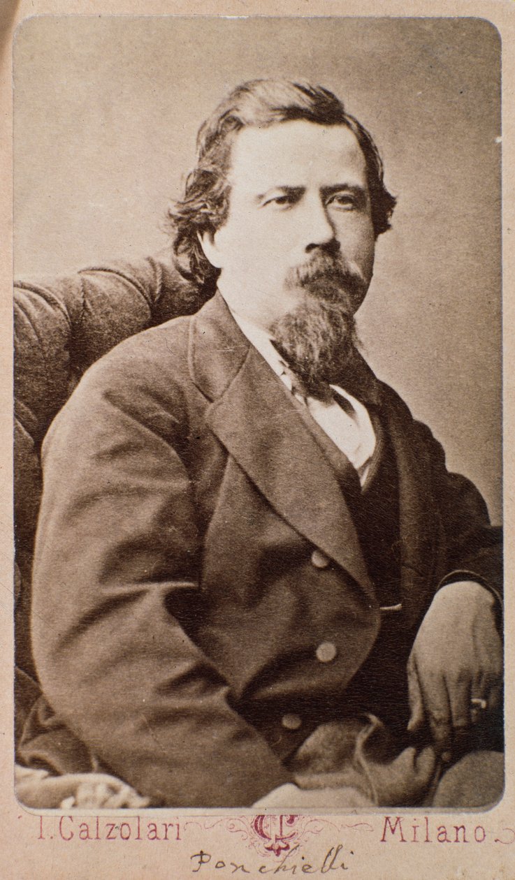 Portret van Amilcare Ponchielli (1834-1885) Italiaanse componist door Italian Photographer
