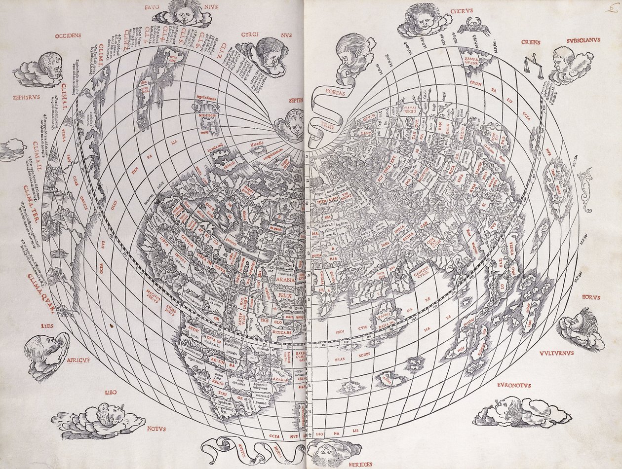 Een kaart van de wereld, 1511 door Italian School