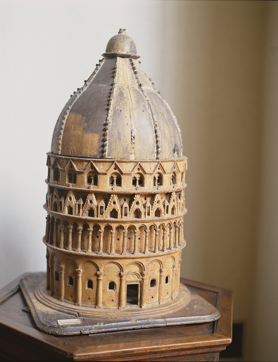 Een model van de Doopkapel in Pisa door Italian School