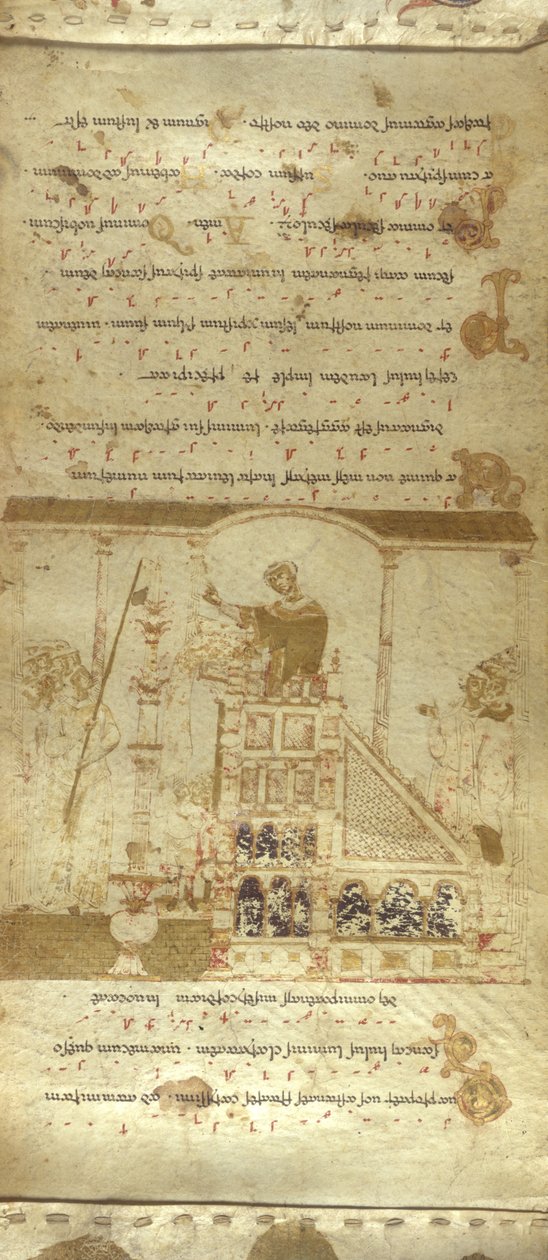 De Montecassino Exultet Roll, c.1075-1080 door Italian School