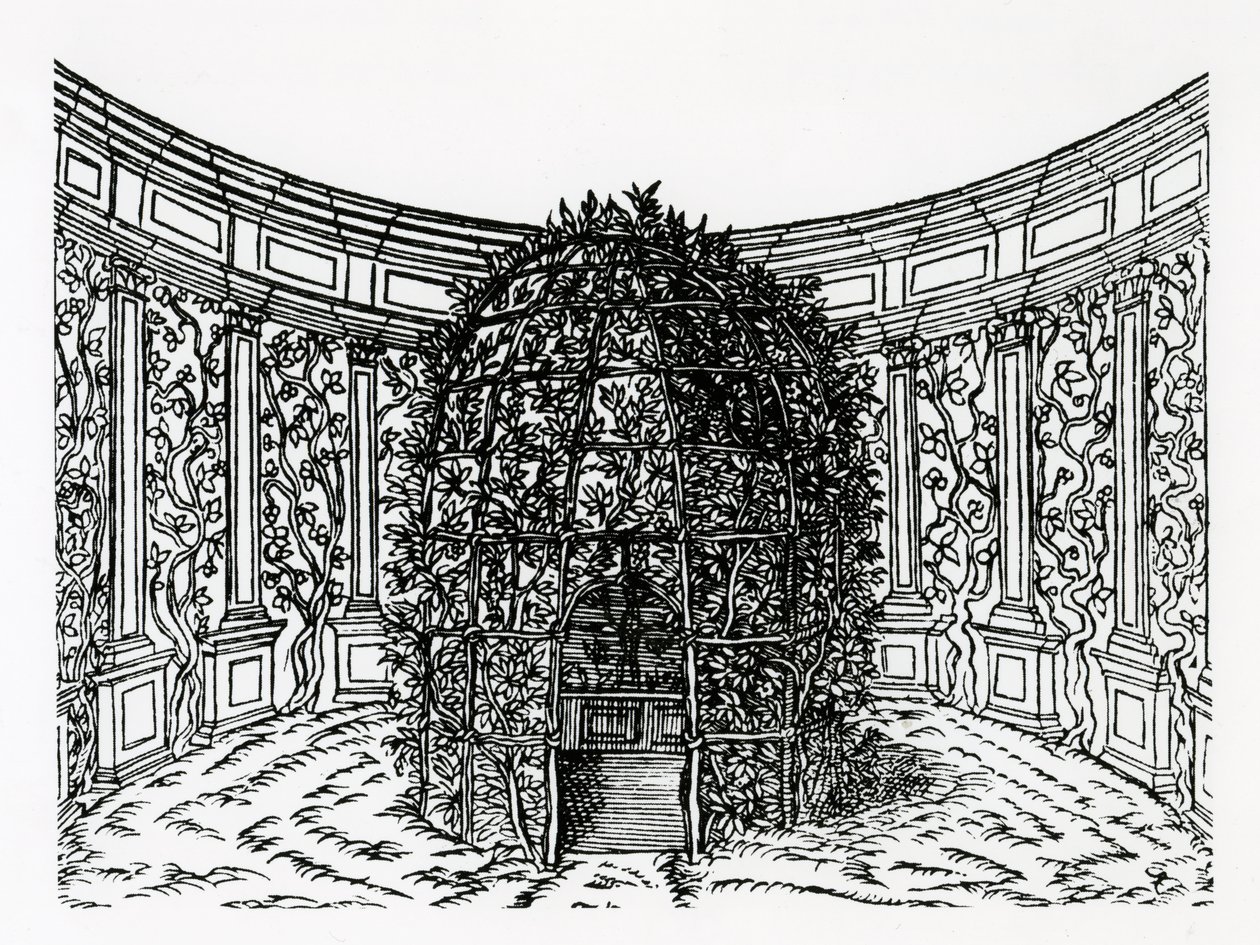 Een prieel, uit Hypnerotomachia Poliphili, toegeschreven aan Francesco Colonna (c.1432-1527), gepubliceerd 1499 door Italian School