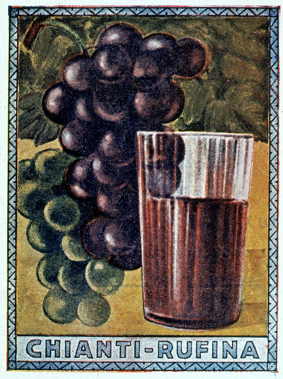Een historische poster van de Chianti Rufina door Italian School
