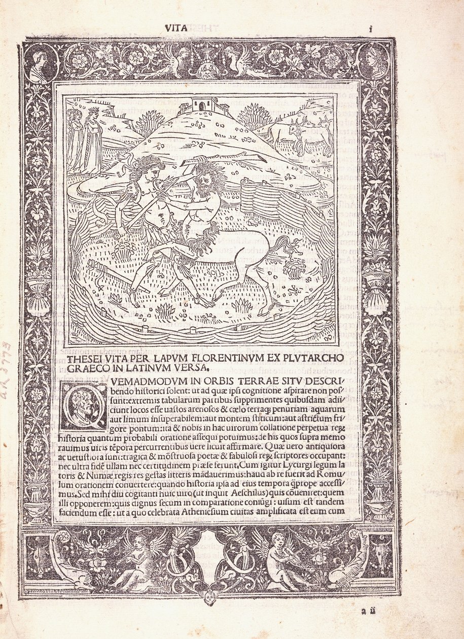Een geïllustreerde pagina uit een Latijnse editie van Plutarchus