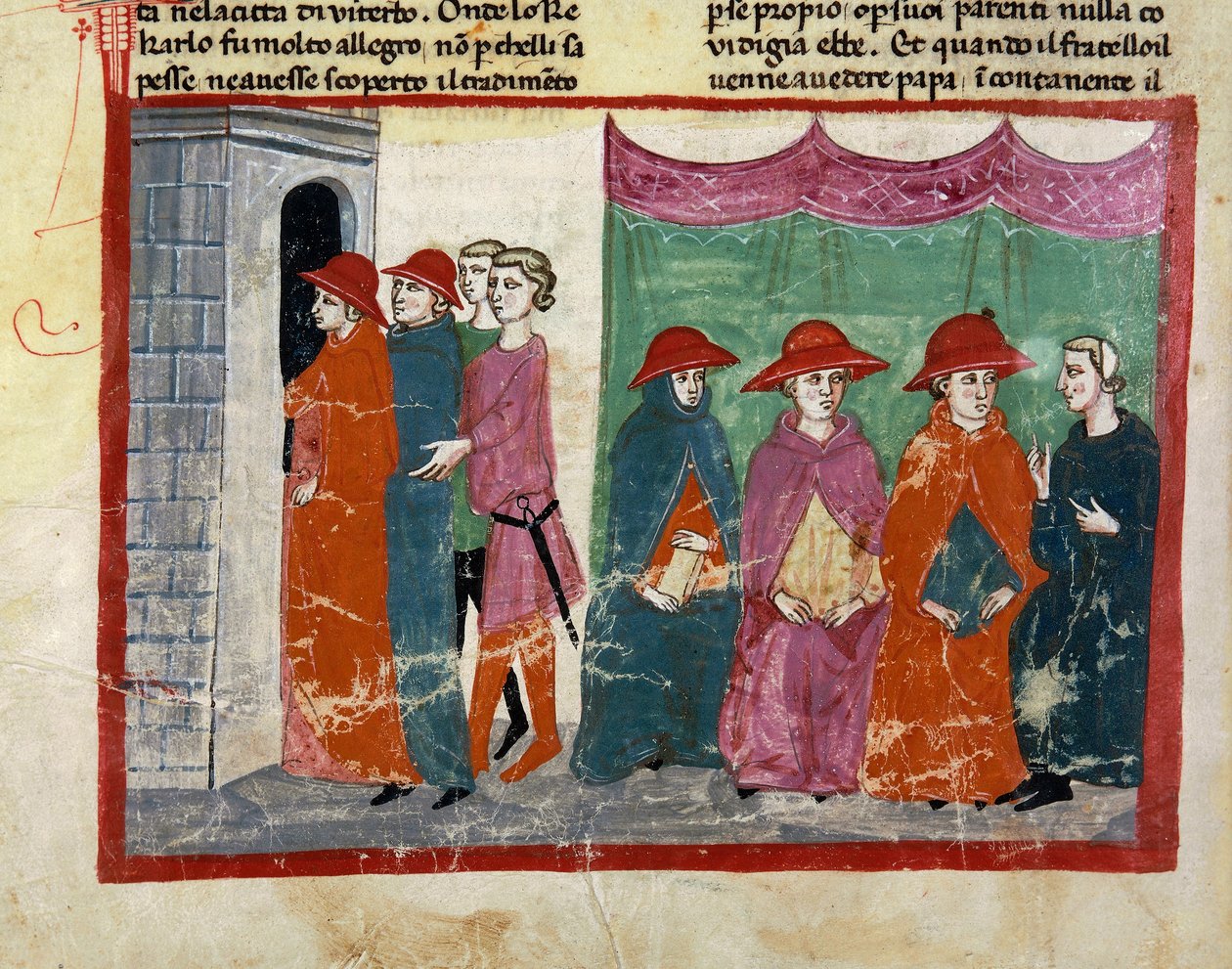 Conclaaf van Viterbo door Italian School