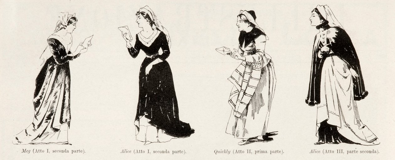 Kostuums uit de opera Falstaff door Verdi, uit L