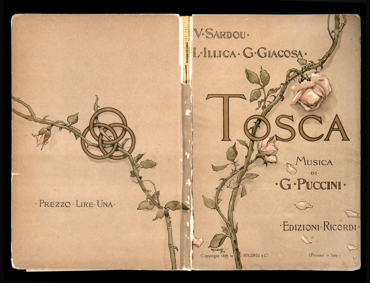 Omslag, Libretto della Tosca, Edizione Ricordi, Italië door Italian School