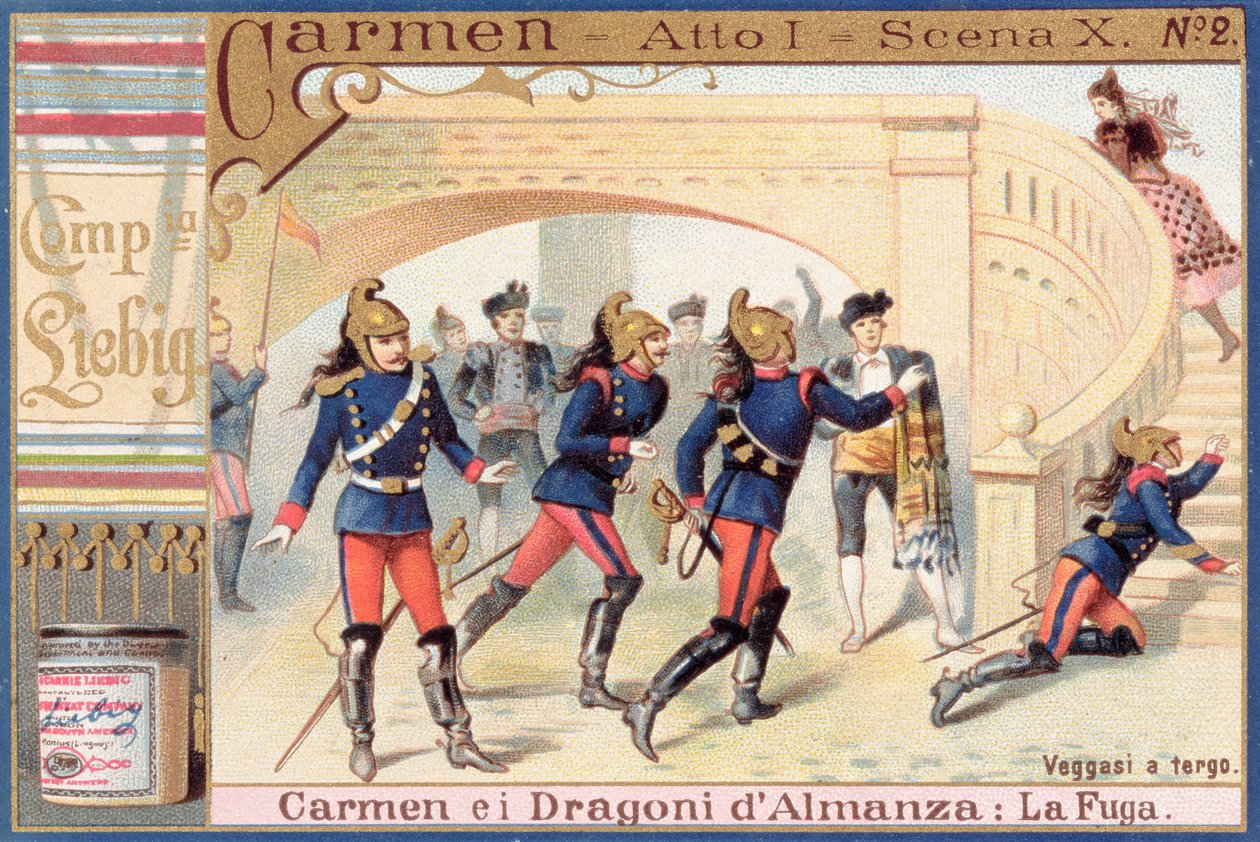 Decoratie voor Act I, Scene i van Carmen door Georges Bizet (1840-1875) door Italian School