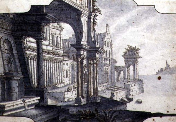 Ontwerp voor een Toneelset door Italian School