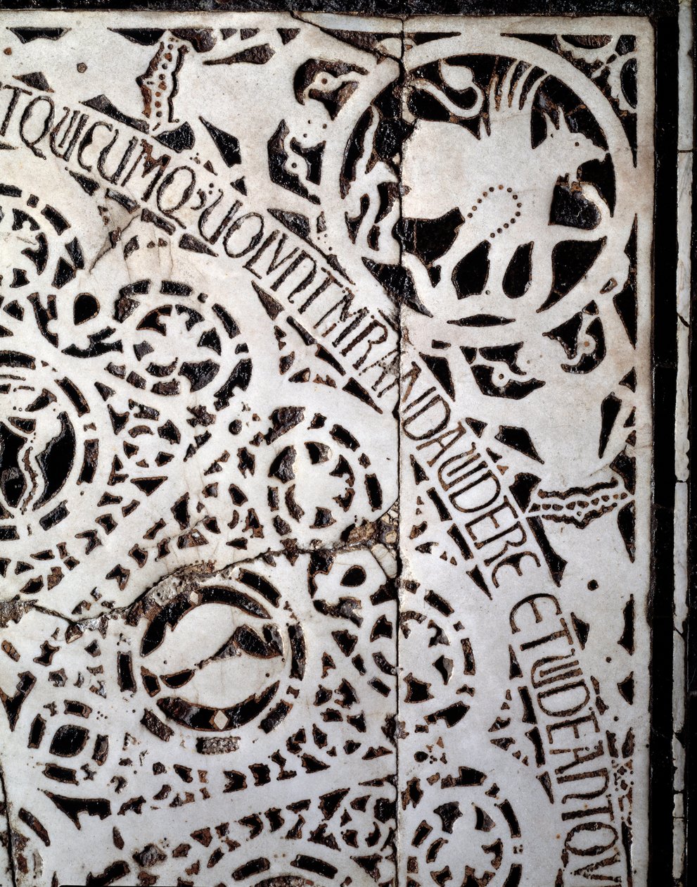 Detail van de originele marmeren vloer 11e-13e eeuw door Italian School