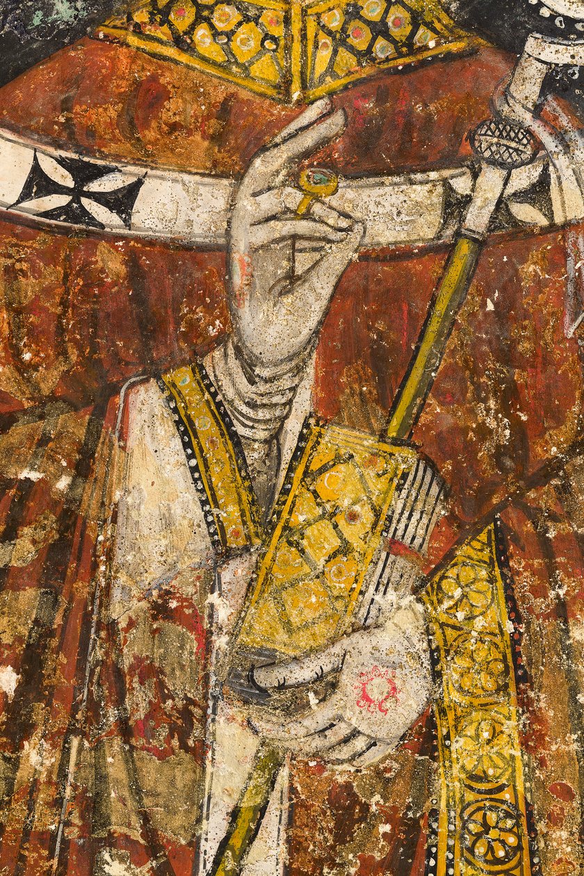 Detail van het drieluik met rooster van San Cataldo, Crypte van de Kathedraal door Italian School