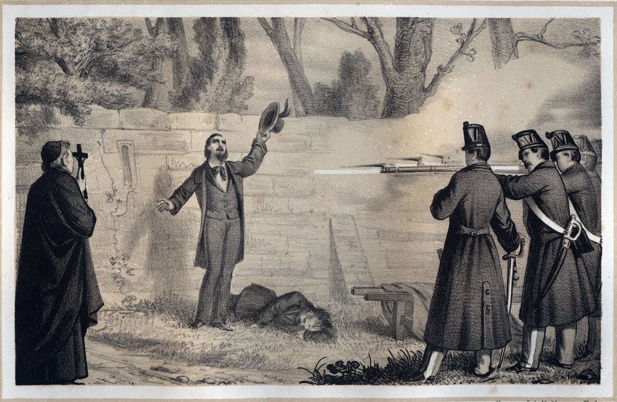 Executie van de Bandiera-broers (Italiaanse patriotten, Attilio en Emilio Bandiera) door Italian School