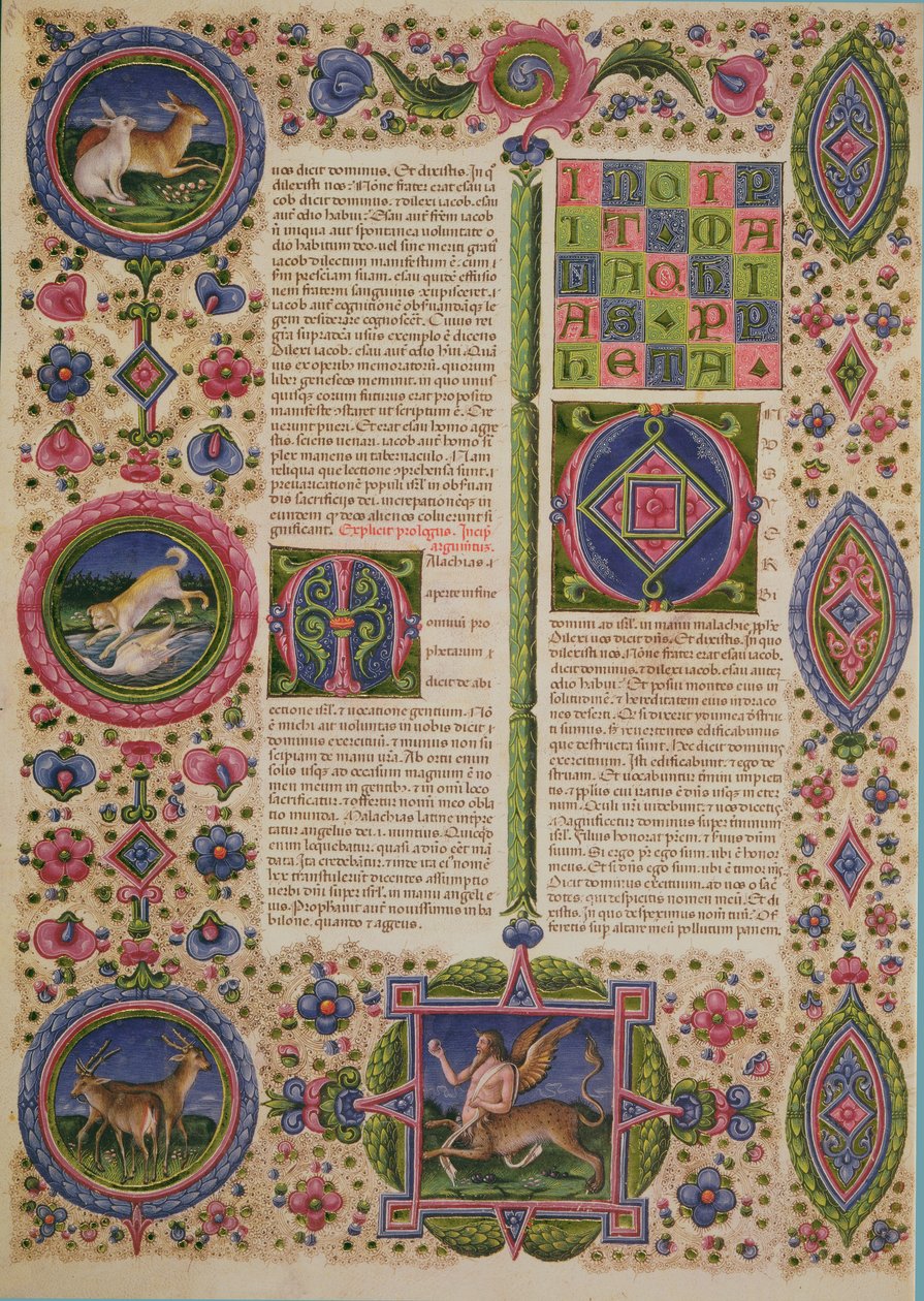 Fol.108v Boek van de Profeet Maleachi, uit de Borso d