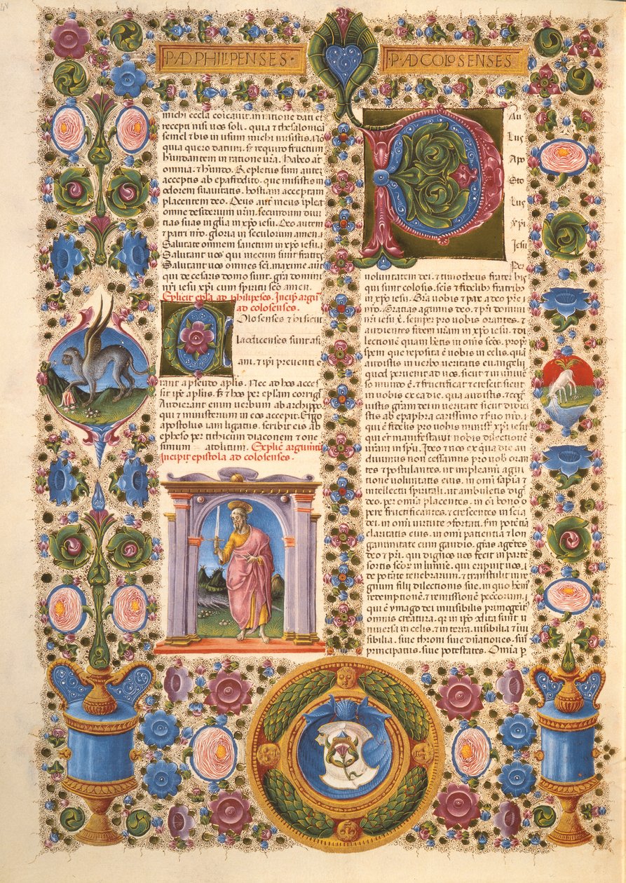 Brief van St. Paulus aan de Kolossenzen, uit de Borso d