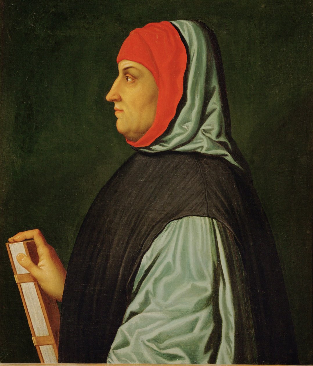 Francesco Petrarca, dichter, schrijver en humanist, die zijn geliefde Laura vereeuwigde in een reeks sonnetten Il Canzoniere ... door Italian School