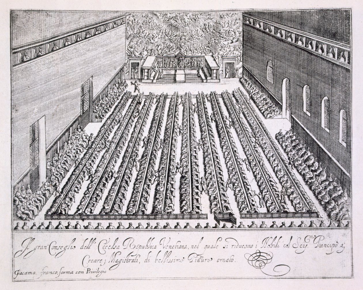 Grote Raad van de Venetiaanse Republiek in zitting, 1876 door Italian School