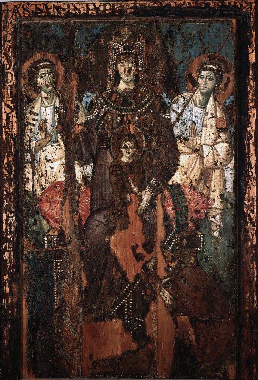 Icoon van de Maagd van Clemence of Madonna Theotokos door Italian School