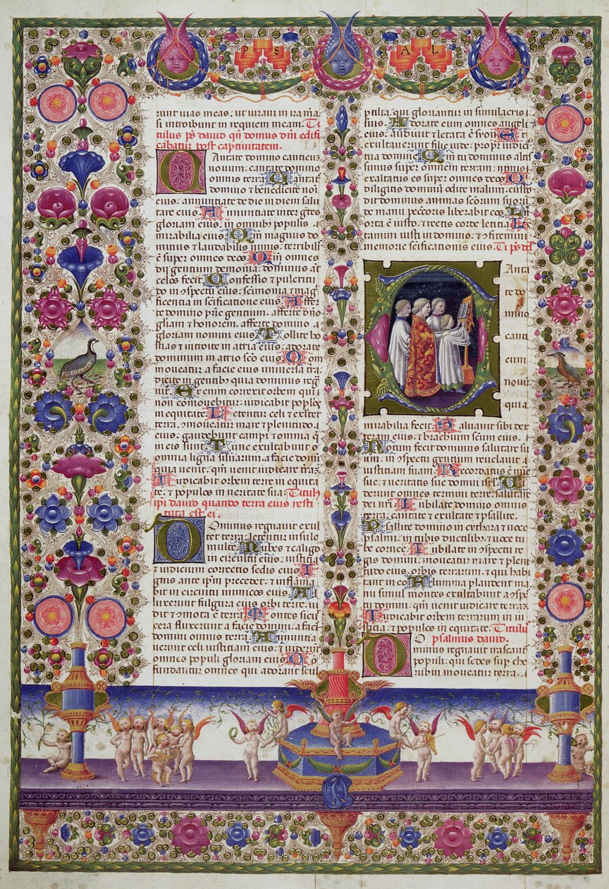 Verlichte pagina uit het Psalmenboek, uit de Borso d