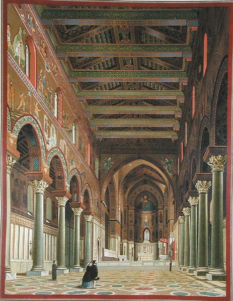 Interieur van de Duomo di Monreale, Sicilië door Italian School