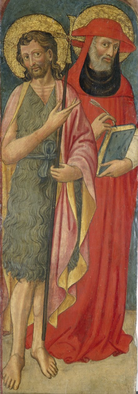 Johannes de Doper en St. Hiëronymus, c.1430 door Italian School